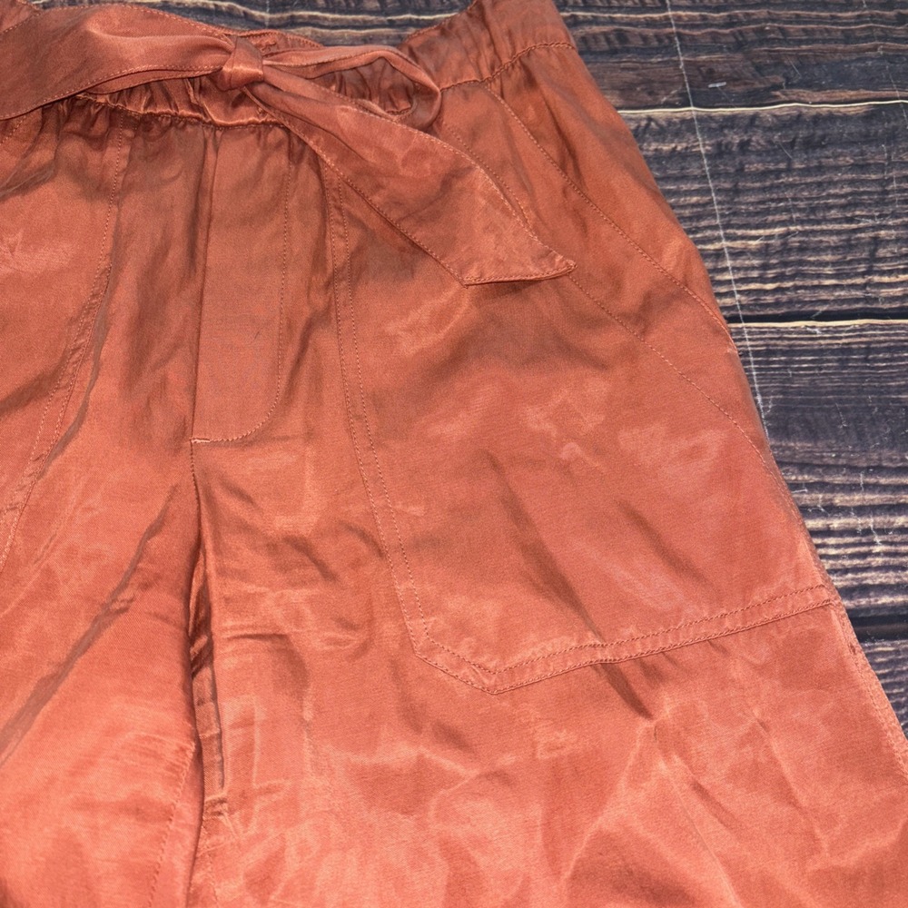 Club Monaco Rust Orange Wide Leg Trousers Pants Size 0 Cupro cotton Blend - Picture 8 of 10